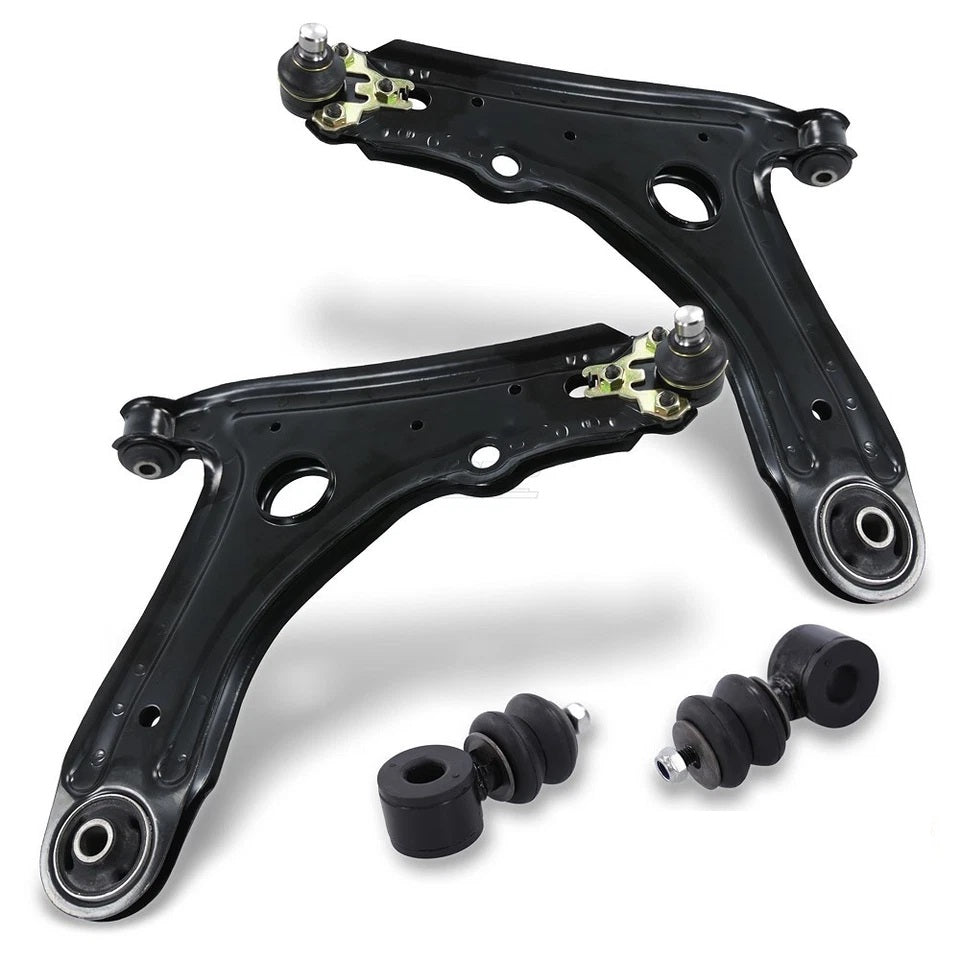 VW Golf II 2, Jetta II 2, Caddy II 2, VW Polo & VW Corrado 2 draagarmen & 17/19mm draagscharnieren + 2 koppelstangen voorzijde