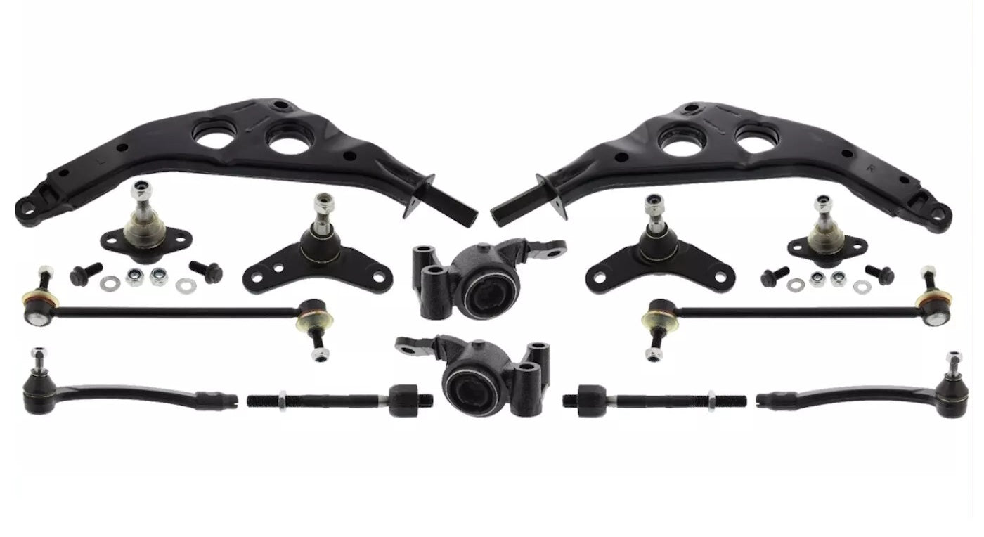 MINI R50 R52 R53 Draagarm set Draagarmen 14 -delig voorzijde